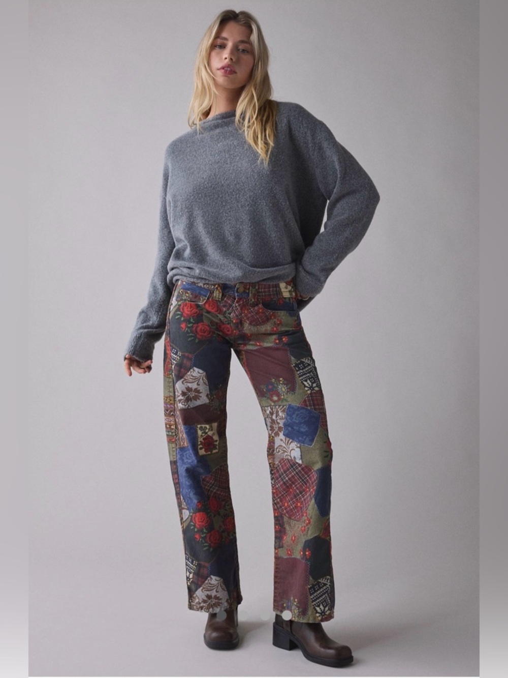 Urban Outfitters BDG Kayla Canvas Pants Jeans Red Patchwork Size 27